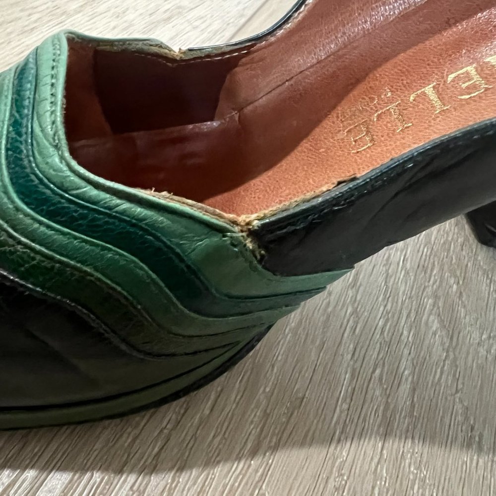 Vintage Mishelle of Roma Green leather pumps - Picture 11 of 11